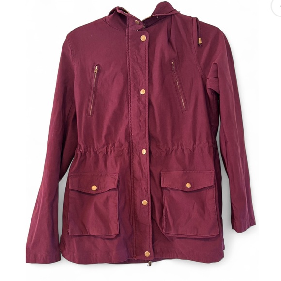 Eden Society Holly Contrast Hood Cargo Jacket – Size Medium, Dark Purple - Picture 1 of 12